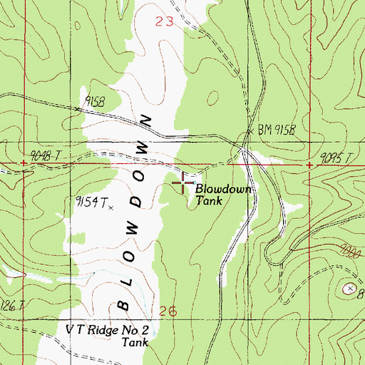 Topographic Map of Blowdown Tank, AZ