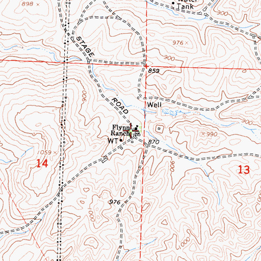 Topographic Map of Flynn Ranch, CA
