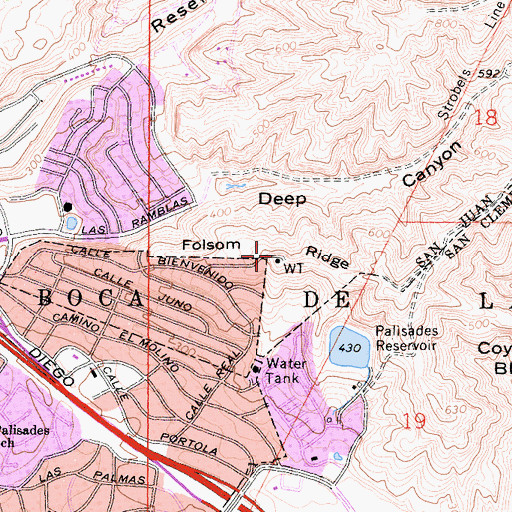 Topographic Map of Folsom Ridge, CA