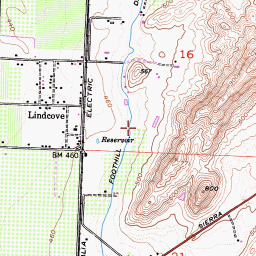 Topographic Map of Foothill Ditch, CA