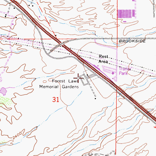 Topographic Map of Desert Lawn Memorial Park, CA