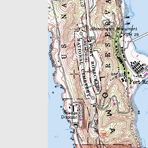 Topographic Map of Fort Rosecrans, CA