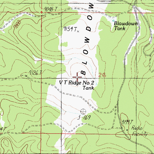 Topographic Map of The Blowdown, AZ