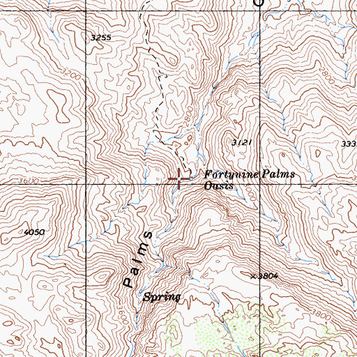 Topographic Map of Fortynine Palms Oasis, CA