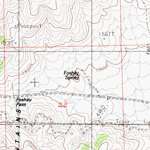 Topographic Map of Foshay Spring, CA