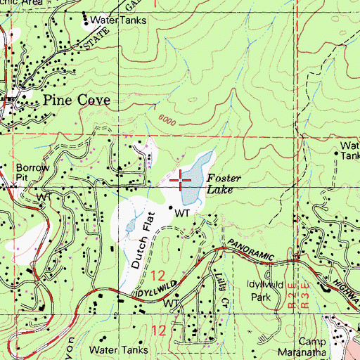 Topographic Map of Foster Lake, CA