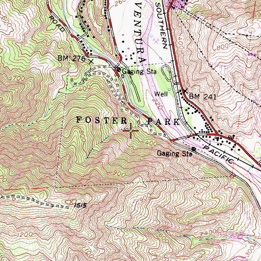Topographic Map of Foster Park, CA