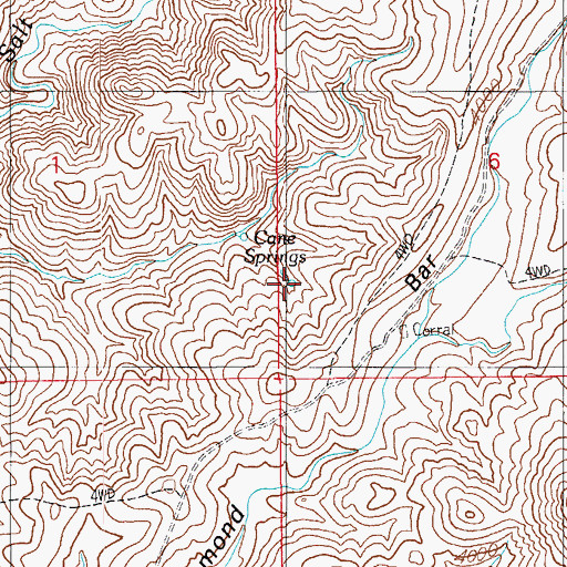 Topographic Map of Cane Springs, AZ