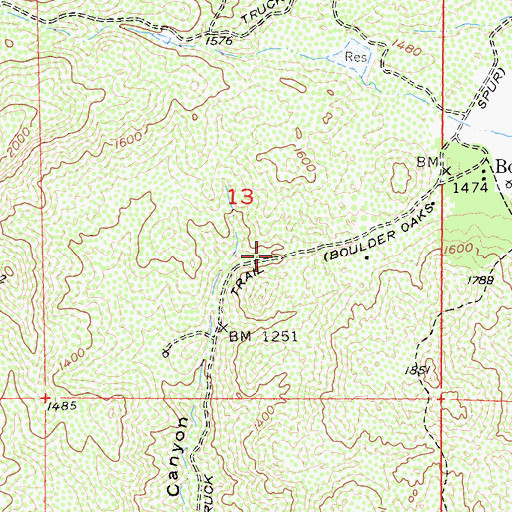 Topographic Map of Foster Truck Trail, CA