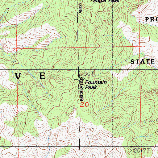 Topographic Map of Fountain Peak, CA