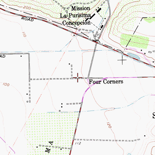 Topographic Map of Four Corners, CA