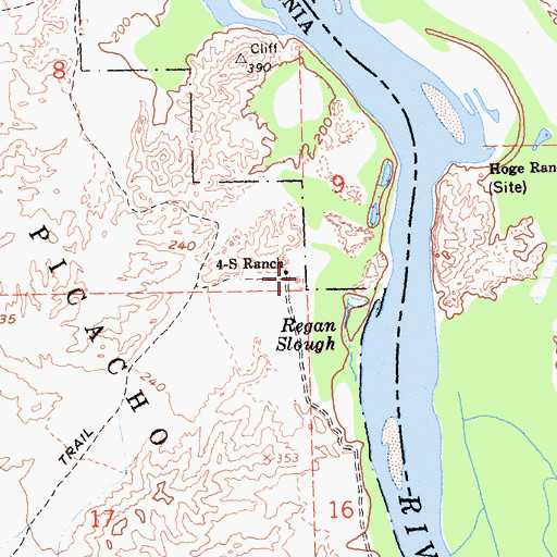 Topographic Map of Four-S Ranch, CA