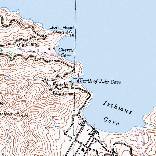 Topographic Map of Fourth of July Cove, CA