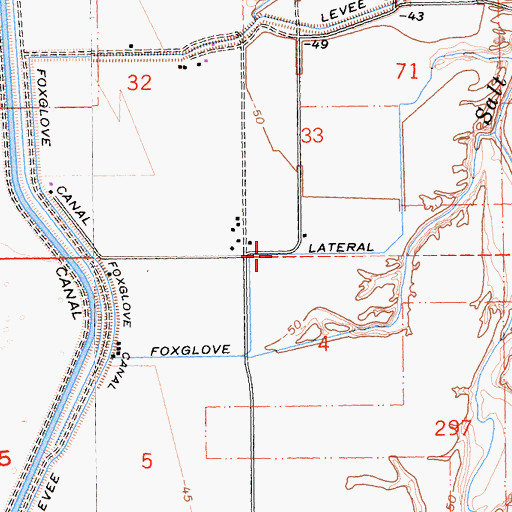 Topographic Map of Foxglove Lateral Seven, CA