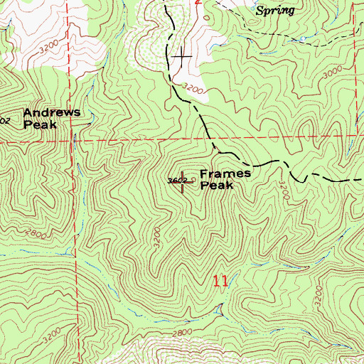 Topographic Map of Frames Peak, CA