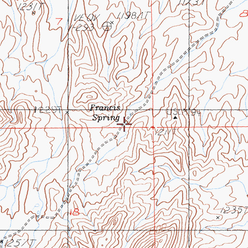 Topographic Map of Francis Spring, CA