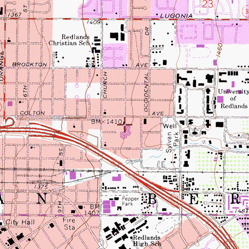 Topographic Map of Franklin School, CA