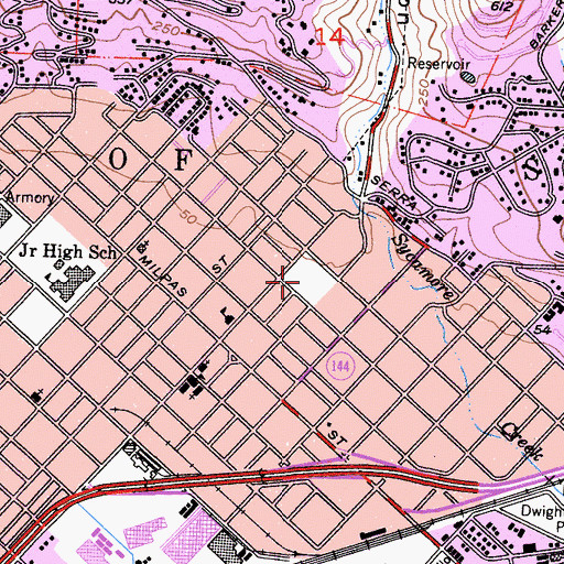 Topographic Map of Franklin School, CA