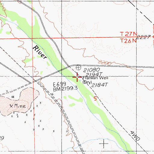 Topographic Map of Franklin Well, CA