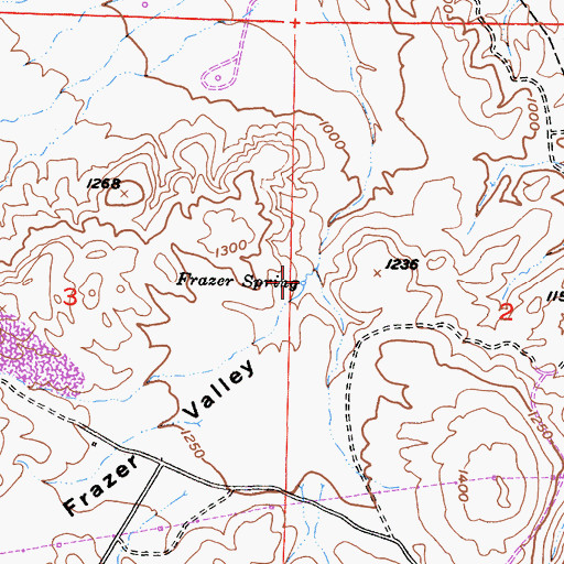 Topographic Map of Frazer Spring, CA