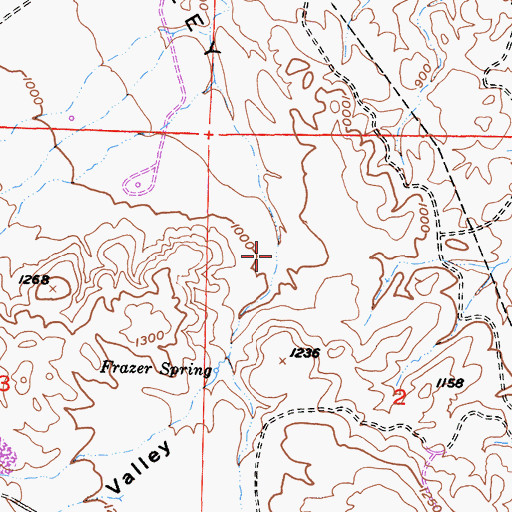Topographic Map of Frazer Valley, CA