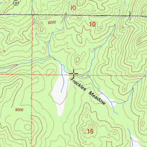 Topographic Map of Freckles Meadow, CA
