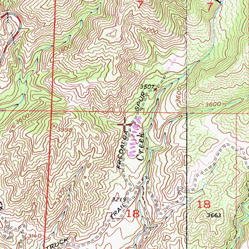 Topographic Map of Fredalba Spur, CA