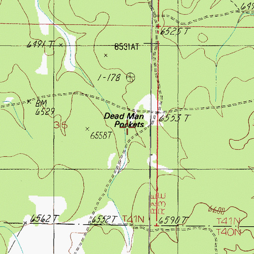 Topographic Map of Dead Man Pockets, AZ