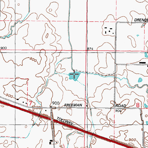 Topographic Map of Eakin Creek South, IL