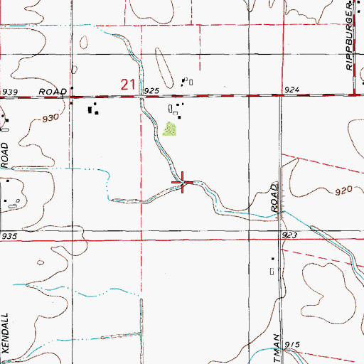 Topographic Map of Kendall Run, IL