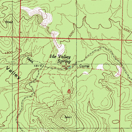 Topographic Map of Ide Valley Spring, AZ