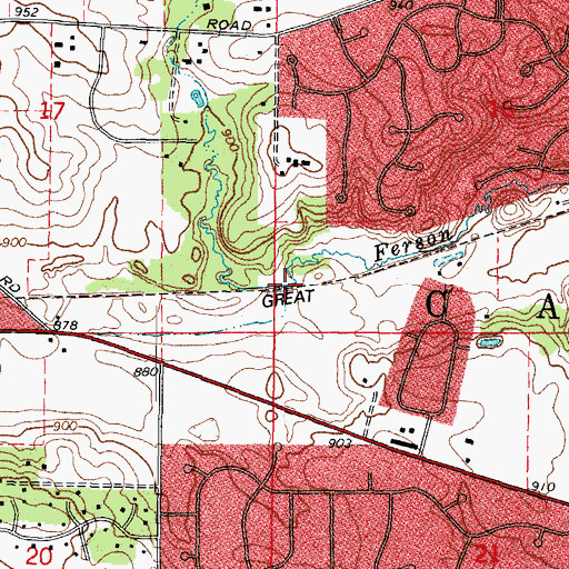 Topographic Map of Lily Lake Run, IL