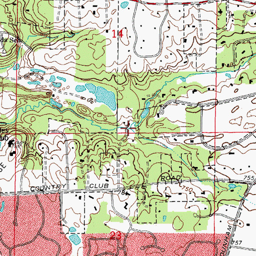 Topographic Map of Country Club Road Run, IL