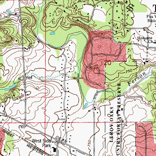 Topographic Map of Great Western Run, IL