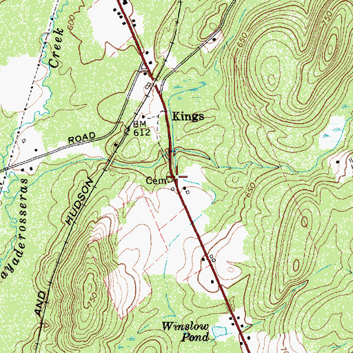 Topographic Map of Allen Cemetery, NY