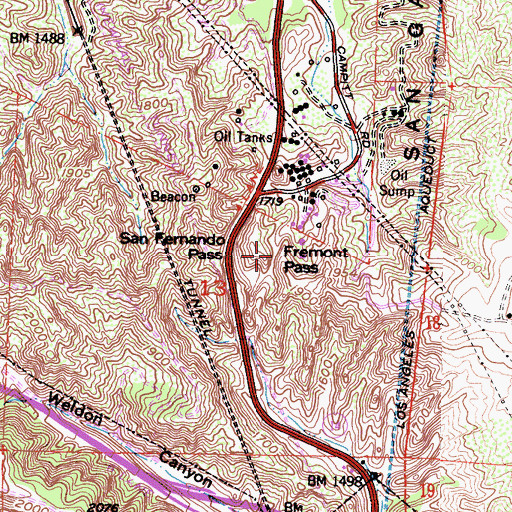 Topographic Map of Fremont Pass, CA