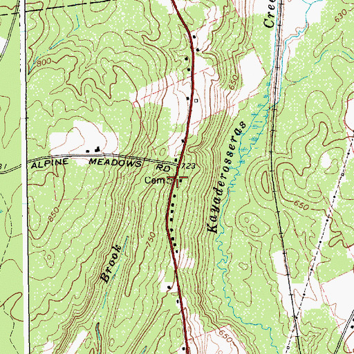 Topographic Map of Edwards Cemetery, NY