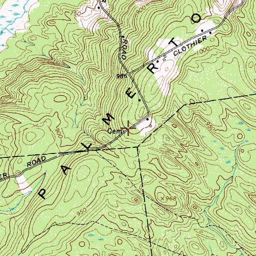 Topographic Map of Eddy Cemetery, NY