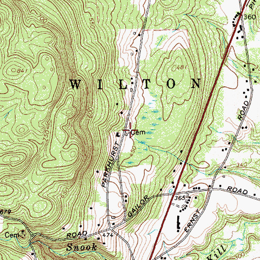 Topographic Map of Kings Station Cemetery, NY