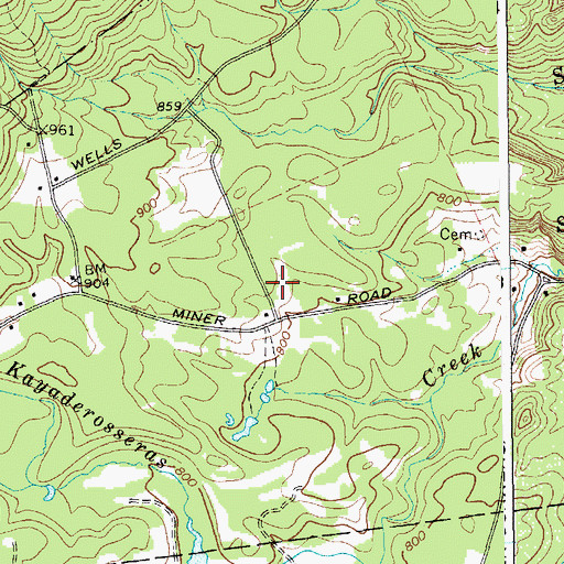 Topographic Map of Earls Cemetery, NY