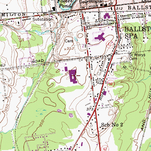 Topographic Map of Ballston Spa Middle School, NY