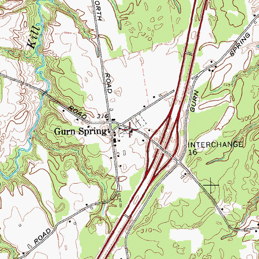 Topographic Map of Emersons Corners Cemetery, NY