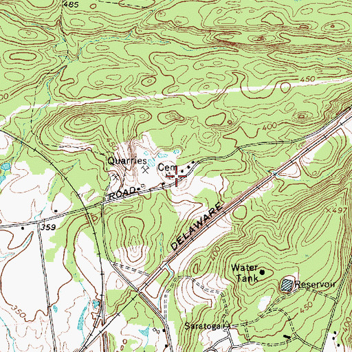 Topographic Map of Daniel's Road Cemetery, NY