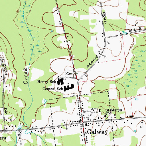 Topographic Map of Galway Village Cemetery, NY