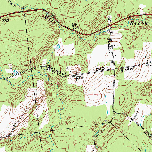 Topographic Map of Grenell Road Cemetery, NY