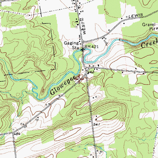 Topographic Map of West Milton Cemetery, NY