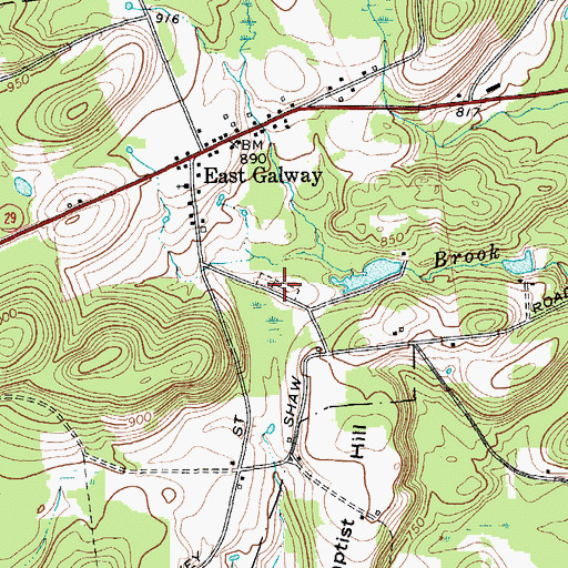 Topographic Map of East Galway Cemetery, NY