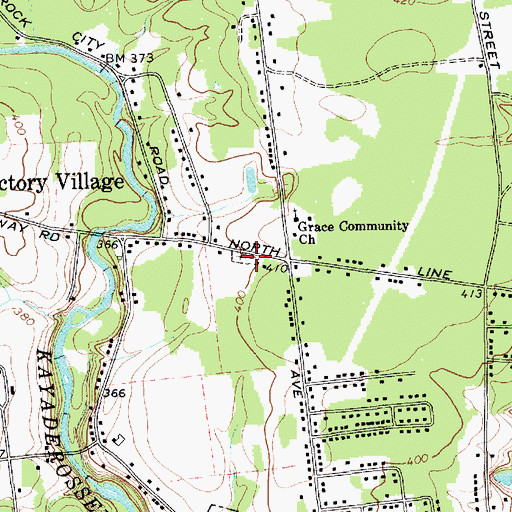 Topographic Map of Factory Village Cemetery, NY