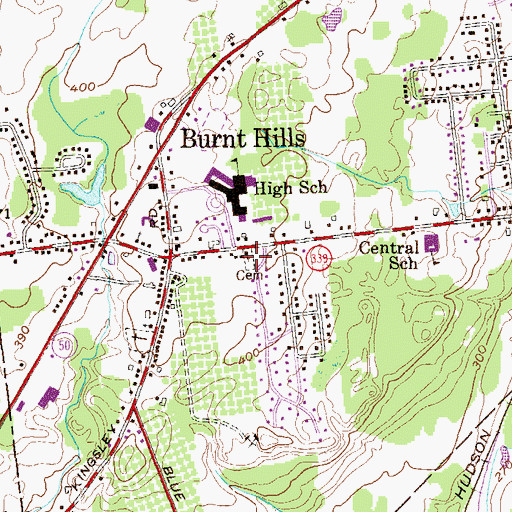 Topographic Map of Burnt Hills Calvary Episcopal Church Cemetery, NY