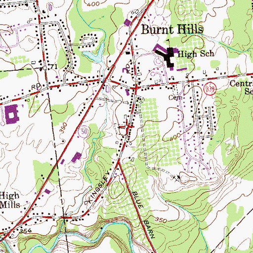 Topographic Map of Hillside Cemetery, NY